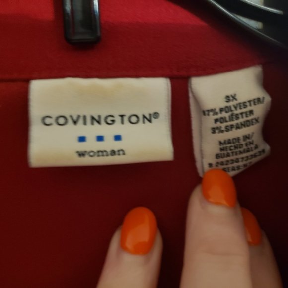 Covington red soft jacket/blazer 3X - Picture 3 of 6